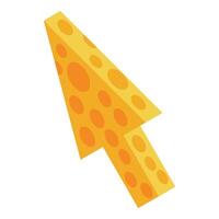Yellow cheese mouse cursor arrow pointing isolated vector