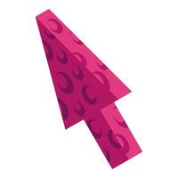 Pink mouse cursor showing pointing gesture on white background vector