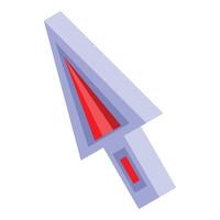 Red cursor arrow pointing diagonally up right vector