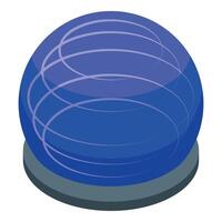 Blue magic ball with glowing swirls is standing on the table vector