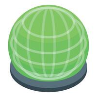 Green globe rotating on platform showing global business or eco concept vector