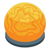 Magic ball standing on support glowing on dark background vector