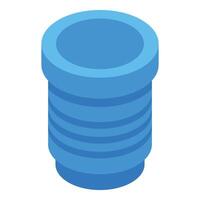 Blue pipe fitting presenting isometrically vector