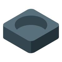 Empty round container box storage isometric view vector
