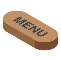 Wooden menu button showing restaurant choices and selection vector