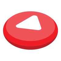 Red button showing white play symbol for multimedia content vector