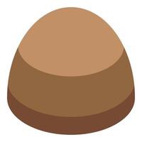 Delicious round chocolate candy with filling isometric view vector