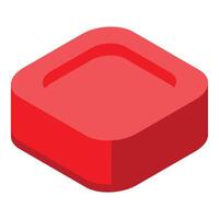 Red square platform displaying something isometric 3d illustration vector