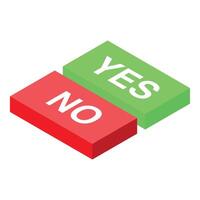 Green yes and red no buttons representing decision making vector