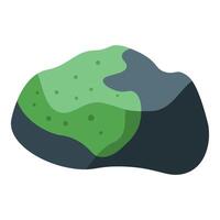 Green mold covering part of a grey stone vector