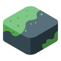 Isometric earth layer icon showing soil and ground vector