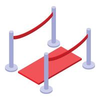 Red carpet separating vip customer waiting for entry vector