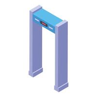 Metal detector gate scanning for weapon detection isometric view vector