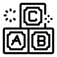 Child playing with alphabet blocks learning their abcs vector