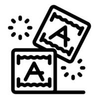 Child playing with alphabet cubes having fun learning the abcs vector