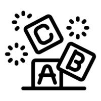 Alphabet cubes are floating with sparks around celebrating literacy vector