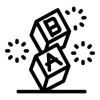 Baby blocks falling down creating fun sound effect vector