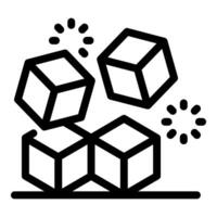 Blockchain network showing cubes falling down vector
