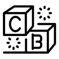 Child development concept with alphabet cubes and loading symbol vector