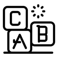 Abc blocks forming word stacked on top of each other with star vector