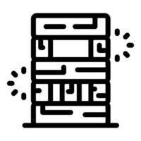 Data center server rack being accessed displaying loading animation vector
