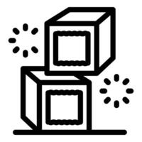 Blockchain technology connecting blocks with cryptocurrency mining process vector
