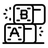 Child playing with alphabet cubes learning their abcs vector