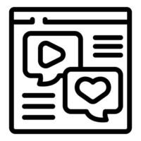 Website with engaging content receiving positive feedback and likes vector