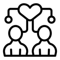 Couple connecting online with heart icon symbolizing love and affection vector
