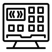 Computer showing control panel for managing smart home system vector