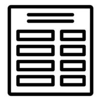 Line icon style document with text and six empty fields vector