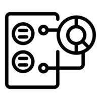 Server room data analysis icon showing data center analytics vector