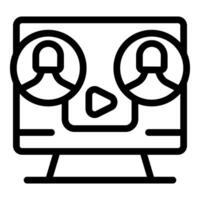 Video call interface displaying two users connecting online vector