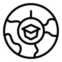 Global education system connecting students worldwide through technology vector