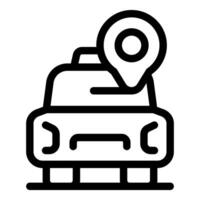Taxi cab icon showing location pin pointing down vector