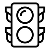 Traffic light showing stop and go with three lights icon vector
