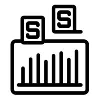 Sales report showing growing business with bar chart and letter s vector