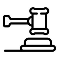 Judge gavel striking sound block delivering justice vector