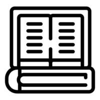 Open book with text lines for knowledge and education icon vector