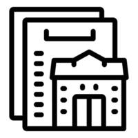Architect presenting project showing house model on clipboard with building plan vector