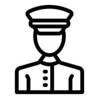 Hotel concierge wearing uniform with buttons and hat icon vector