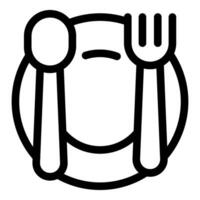 Empty plate with spoon and fork signifying hunger vector