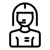 Female support operator wearing headset working from home vector