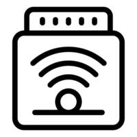 Router providing wireless internet connection icon vector