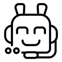Friendly chatbot speaking with speech bubble icon vector