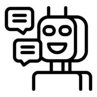Chatbot having a conversation using speech bubbles icon vector