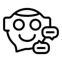 Chatbot speaking with speech bubbles displaying artificial intelligence vector