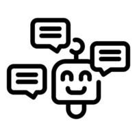 Chatbot sending messages icon, ai communication symbol vector