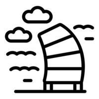Modern building standing under clouds representing urban architecture vector