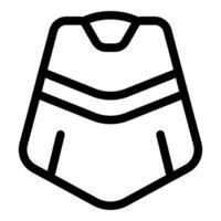Black outline icon of futuristic body armor for video game vector